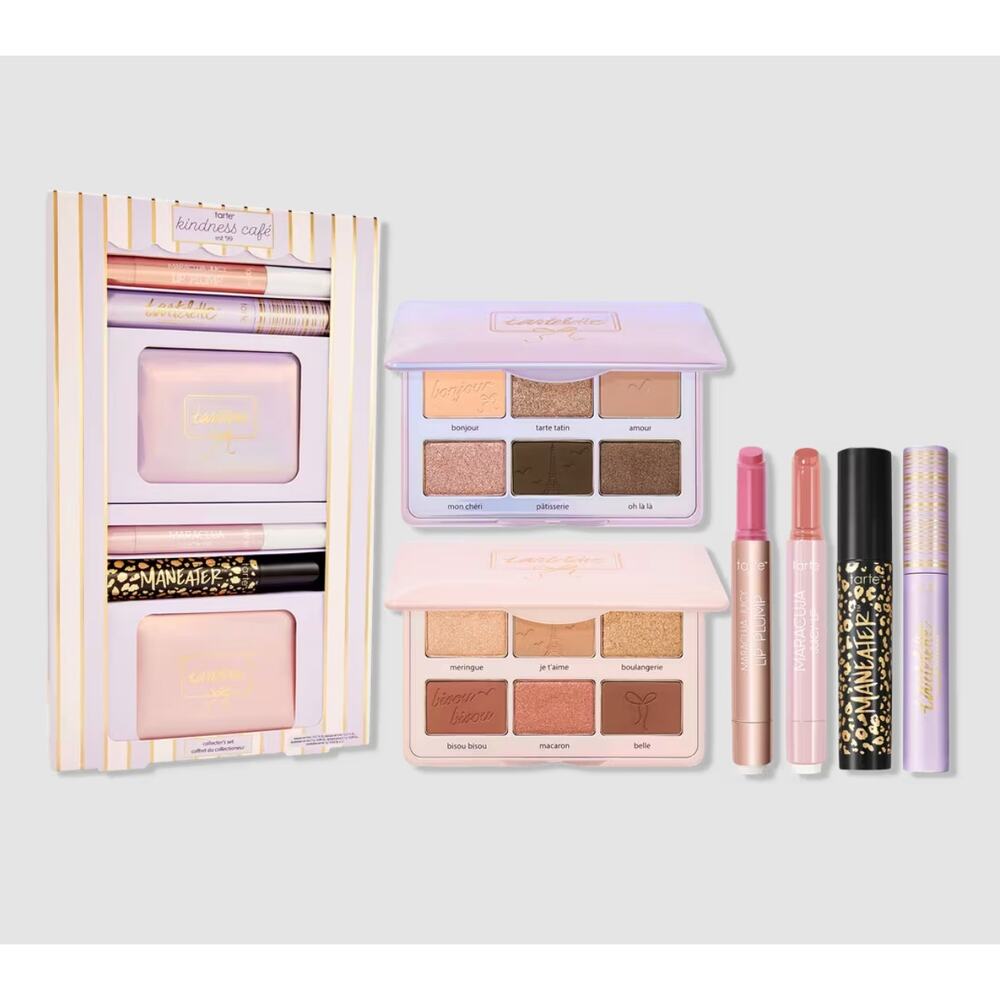 New Tarte Kindness Cafe Collector's Set tartelette palette makeup, lip, mascara